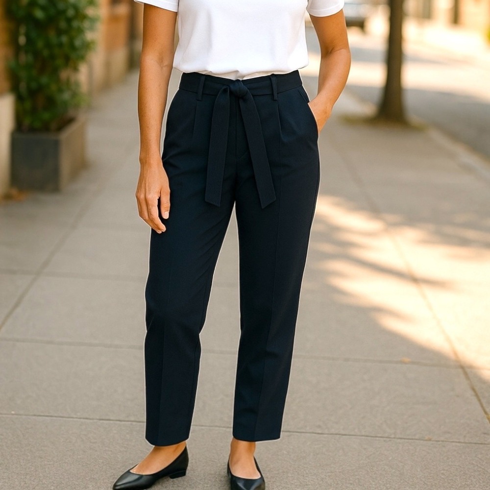 Wilfred | Geneva Crepe Tie Waist Black Dress Pants Size 0 Capsule Wardrobe - Picture 8 of 8